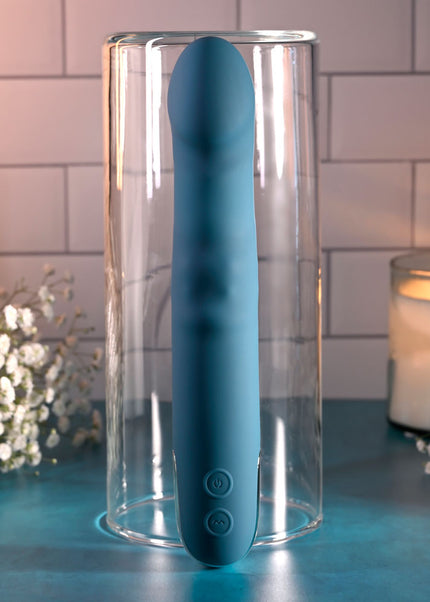 Evolved QUEEN OF ALL TRADES - Blue 22.6 cm USB Rechargeable Thrusting & Rotating Vibrator