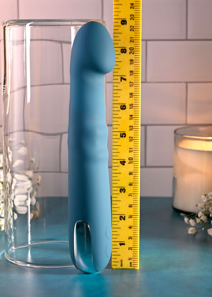 Evolved QUEEN OF ALL TRADES - Blue 22.6 cm USB Rechargeable Thrusting & Rotating Vibrator