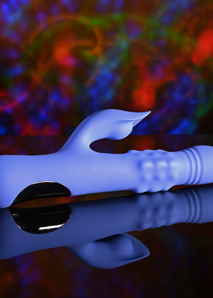 Evolved POP GOES THE O - Purple 24.7 cm USB Rechargeable Thrusting & Bulging Rabbit Vibrator