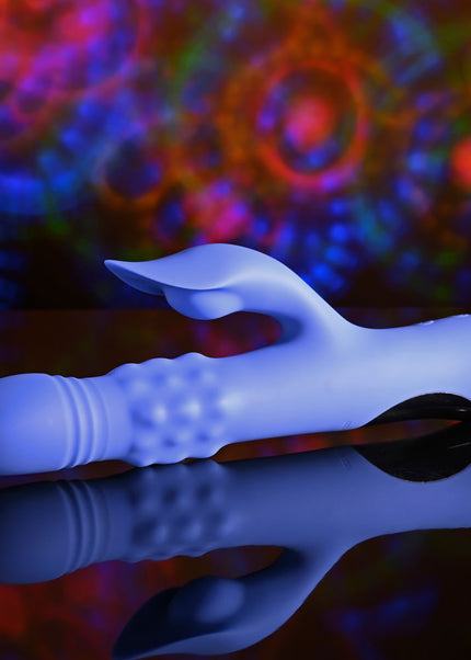 Evolved POP GOES THE O - Purple 24.7 cm USB Rechargeable Thrusting & Bulging Rabbit Vibrator