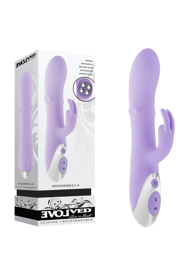 Evolved SPINDERELLA - Purple USB Rechargeable Rabbit Vibrator