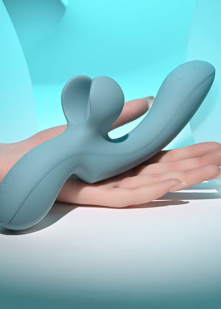 Evolved TAKE YOUR FLICK - Grey 24.1 cm USB Rechargeable Vibrator with Flicking Clitoral Stimulator