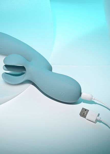 Evolved TAKE YOUR FLICK - Grey 24.1 cm USB Rechargeable Vibrator with Flicking Clitoral Stimulator