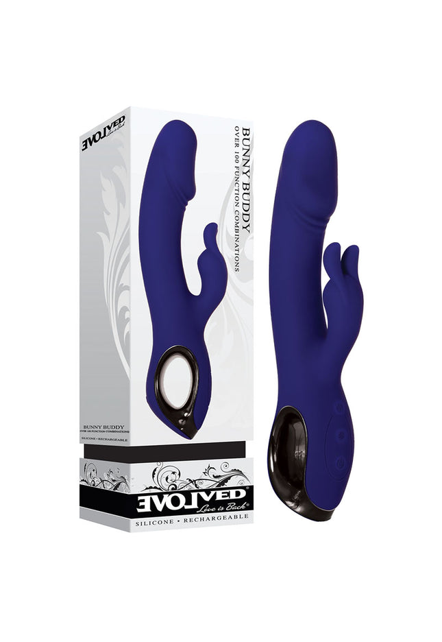 Evolved Bunny Buddy - Blue 22.2 cm USB Rechargeable Rabbit Vibrator