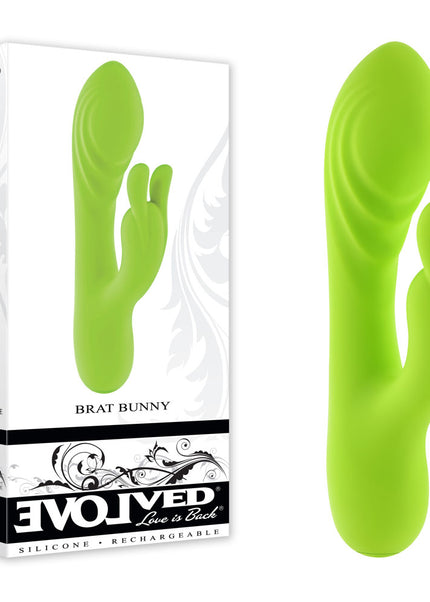 Evolved BRAT BUNNY - Green 16.2 cm USB Rechargeable Rabbit Vibrator