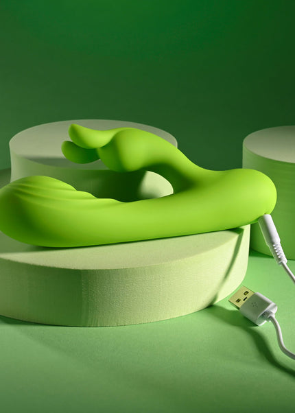 Evolved BRAT BUNNY - Green 16.2 cm USB Rechargeable Rabbit Vibrator
