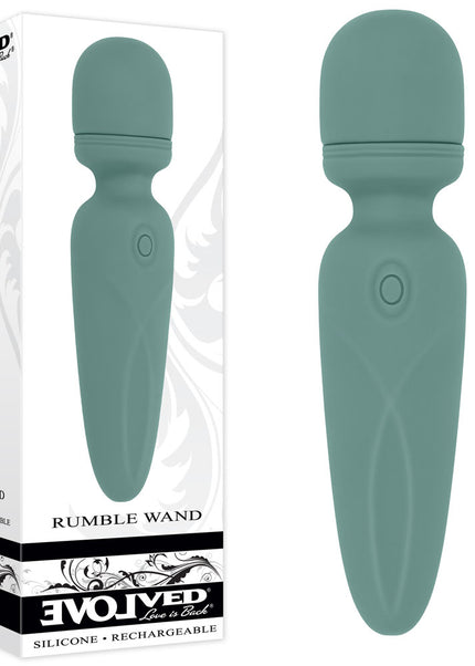 Evolved RUMBLE WAND - Olive Green 13.4 USB Rechargeable Mini Massage Wand
