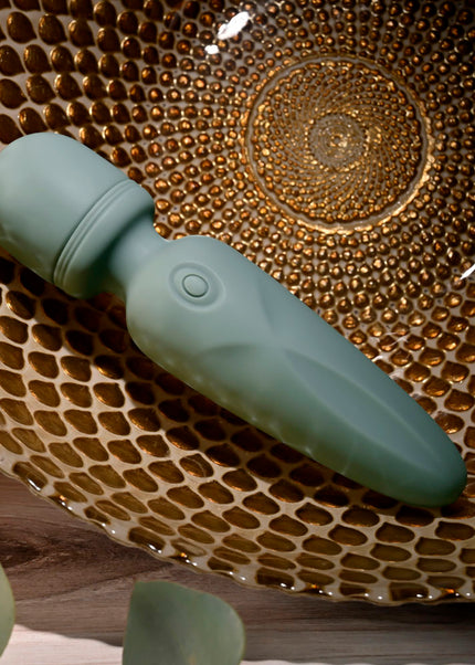 Evolved RUMBLE WAND - Olive Green 13.4 USB Rechargeable Mini Massage Wand