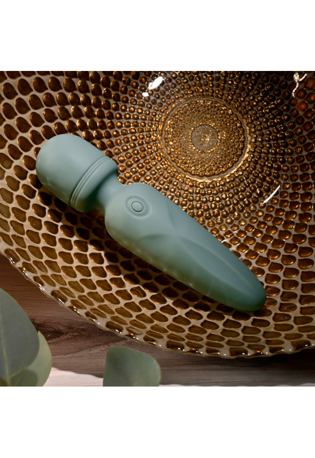 Evolved RUMBLE WAND - Olive Green 13.4 USB Rechargeable Mini Massage Wand