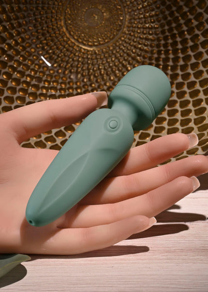 Evolved RUMBLE WAND - Olive Green 13.4 USB Rechargeable Mini Massage Wand