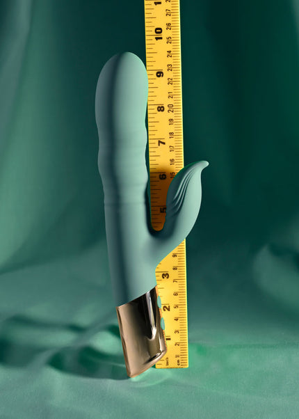 Evolved THE SHIMMY - Green USB Rechargeable Thrusting Rabbit Vibrator
