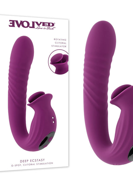 Evolved DEEP ECSTASY - Purple 16.5 cm USB Rechargeable Thrusting and Tapping Vibrator