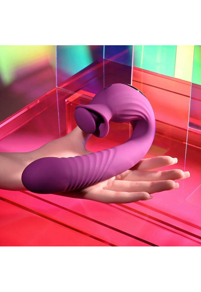 Evolved DEEP ECSTASY - Purple 16.5 cm USB Rechargeable Thrusting and Tapping Vibrator