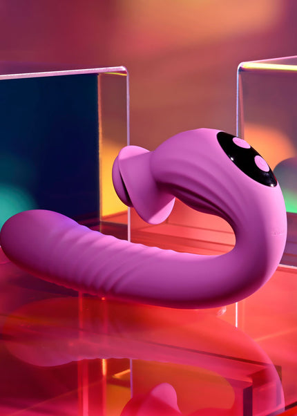 Evolved DEEP ECSTASY - Purple 16.5 cm USB Rechargeable Thrusting and Tapping Vibrator