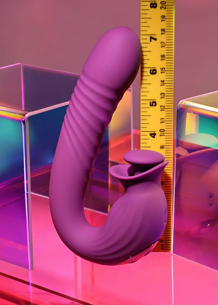 Evolved DEEP ECSTASY - Purple 16.5 cm USB Rechargeable Thrusting and Tapping Vibrator