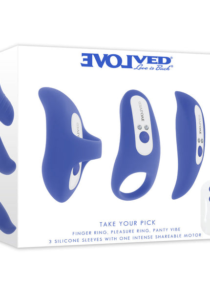 Evolved TAKE YOUR PICK - Rechargeable Bullet with 3 Interchargeable Sleeves