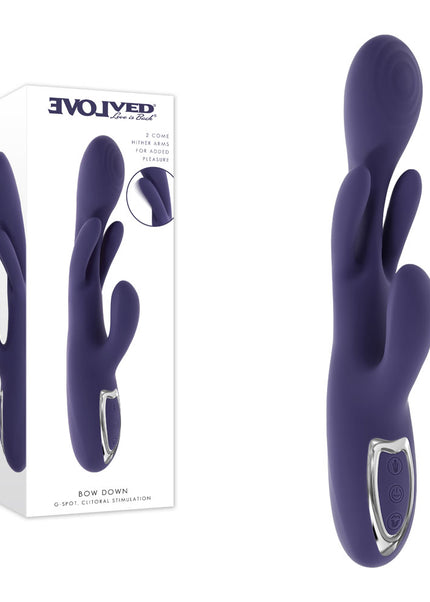 Evolved BOW DOWN - Purple USB Rechargeable Rabbit Vibrator