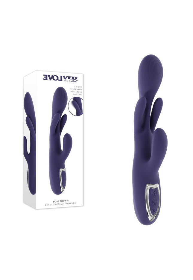 Evolved BOW DOWN - Purple USB Rechargeable Rabbit Vibrator