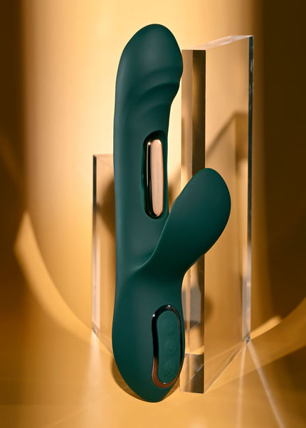Evolved HEART OF GOLD - Green USB Rechargeable Rabbit Vibrator