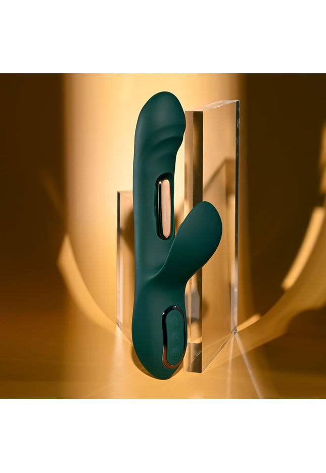 Evolved HEART OF GOLD - Green USB Rechargeable Rabbit Vibrator