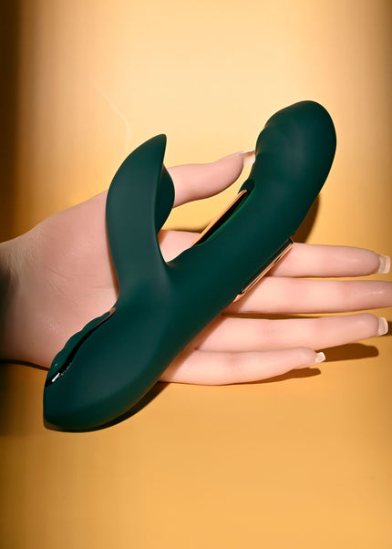 Evolved HEART OF GOLD - Green USB Rechargeable Rabbit Vibrator