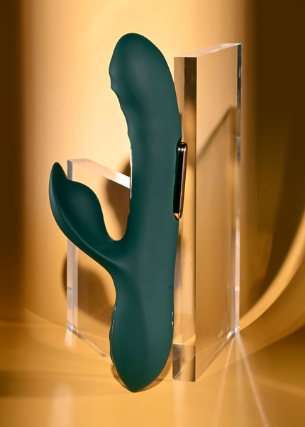Evolved HEART OF GOLD - Green USB Rechargeable Rabbit Vibrator