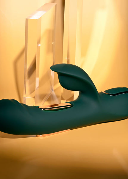 Evolved HEART OF GOLD - Green USB Rechargeable Rabbit Vibrator