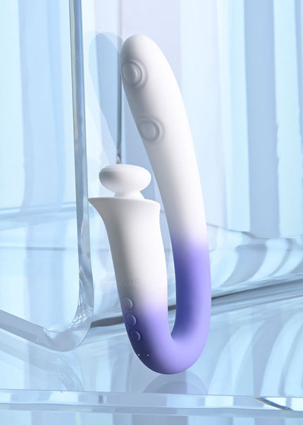 Evolved SPRING LOADED - White/Purple 23 cm USB Rechargeable Multi-Tapping Vibrator