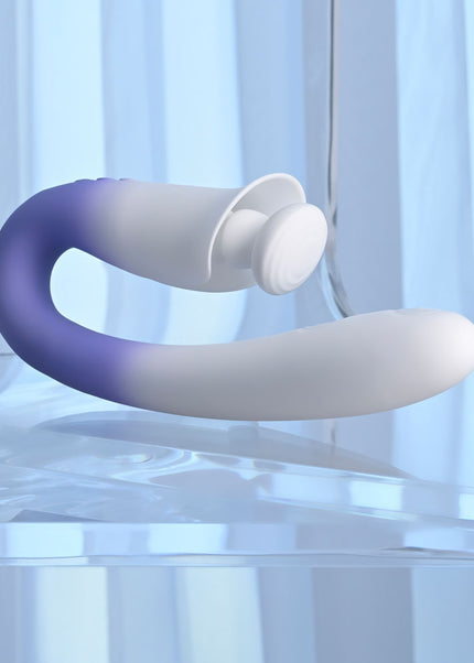 Evolved SPRING LOADED - White/Purple 23 cm USB Rechargeable Multi-Tapping Vibrator