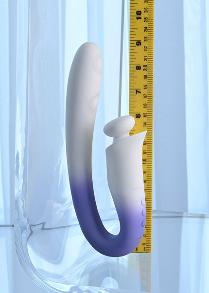 Evolved SPRING LOADED - White/Purple 23 cm USB Rechargeable Multi-Tapping Vibrator