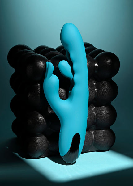 Evolved BUNNY TAPPER - Blue 20 cm USB Rechargeable Rabbit Vibrator with Flicking Shaft