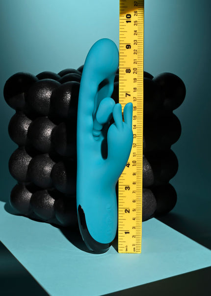 Evolved BUNNY TAPPER - Blue 20 cm USB Rechargeable Rabbit Vibrator with Flicking Shaft