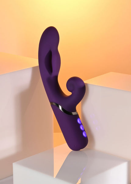 Evolved PLEASURE PUFF - Purple 24.1 cm USB Rechargeable Inflatable Rabbit Vibrator