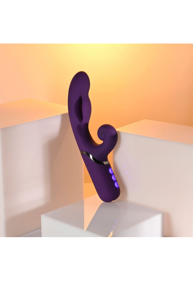 Evolved PLEASURE PUFF - Purple 24.1 cm USB Rechargeable Inflatable Rabbit Vibrator