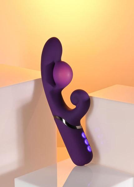 Evolved PLEASURE PUFF - Purple 24.1 cm USB Rechargeable Inflatable Rabbit Vibrator