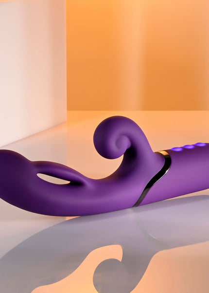 Evolved PLEASURE PUFF - Purple 24.1 cm USB Rechargeable Inflatable Rabbit Vibrator