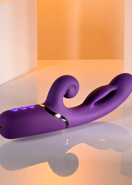 Evolved PLEASURE PUFF - Purple 24.1 cm USB Rechargeable Inflatable Rabbit Vibrator