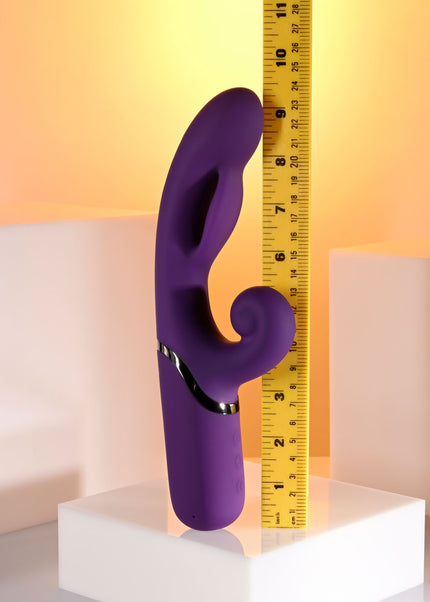 Evolved PLEASURE PUFF - Purple 24.1 cm USB Rechargeable Inflatable Rabbit Vibrator