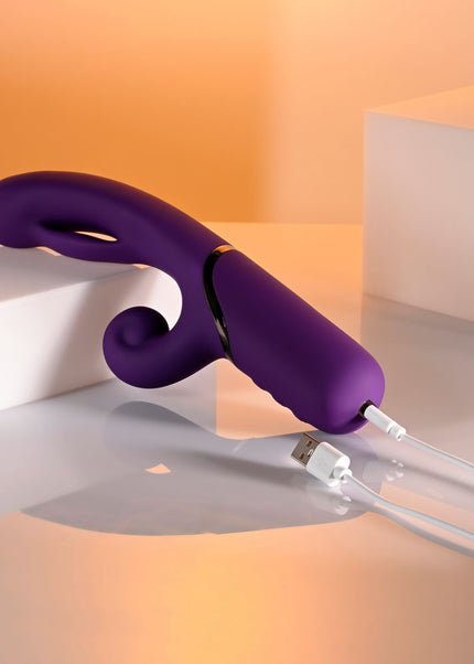 Evolved PLEASURE PUFF - Purple 24.1 cm USB Rechargeable Inflatable Rabbit Vibrator