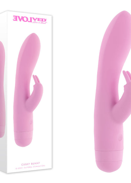 Evolved CUSHY BUNNY - Pink 19.1 cm USB Rechargeable Rabbit Vibrator