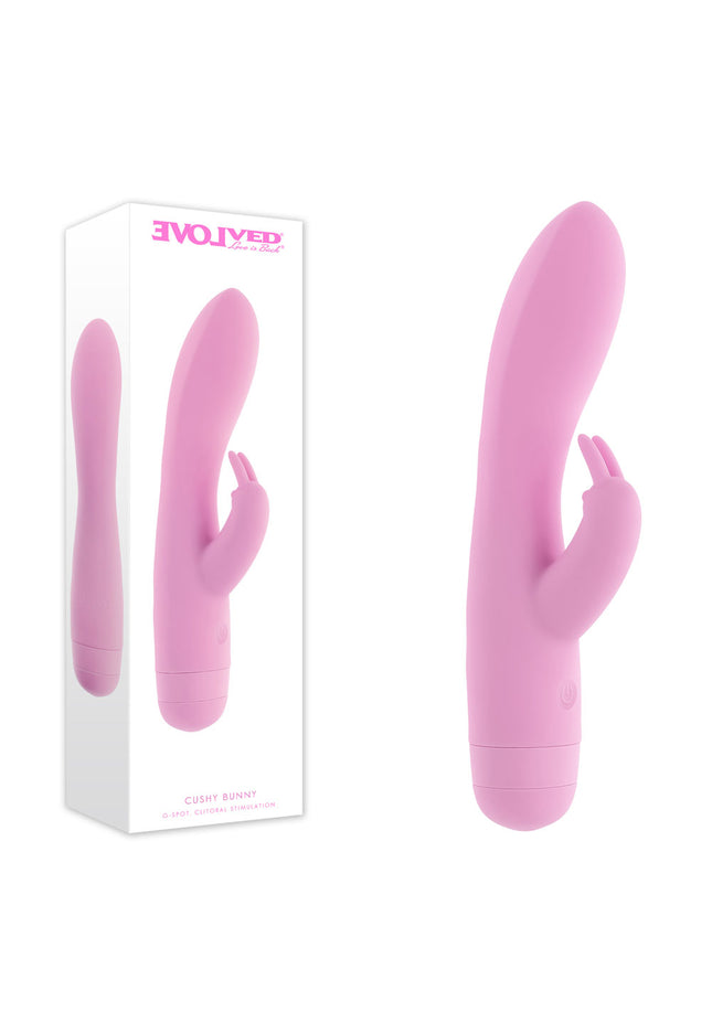 Evolved CUSHY BUNNY - Pink 19.1 cm USB Rechargeable Rabbit Vibrator
