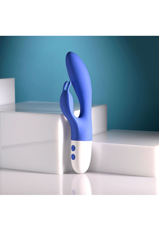 Evolved FUNNY BUNNY - Blue 20 cm USB Rechargeable Rabbit Vibrator