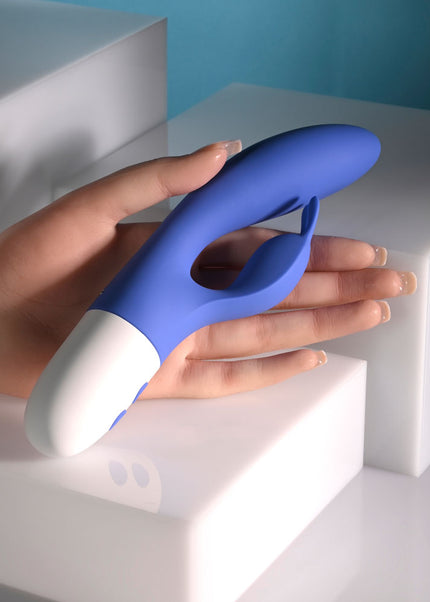 Evolved FUNNY BUNNY - Blue 20 cm USB Rechargeable Rabbit Vibrator