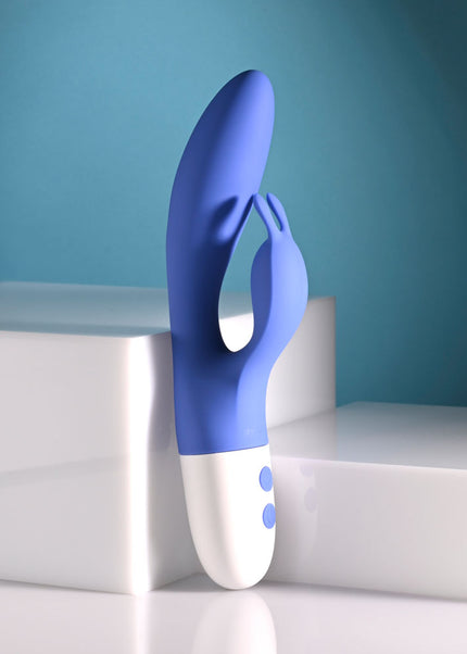Evolved FUNNY BUNNY - Blue 20 cm USB Rechargeable Rabbit Vibrator