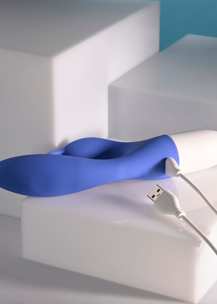 Evolved FUNNY BUNNY - Blue 20 cm USB Rechargeable Rabbit Vibrator