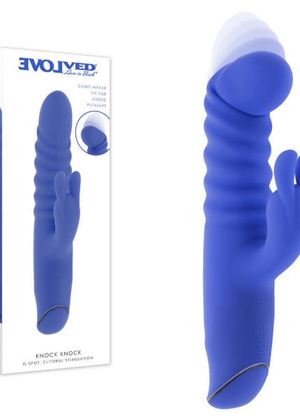 Evolved KNOCK KNOCK - Purple 22.9 cm USB Rechargeable Rabbit Vibrator with Flicking Head
