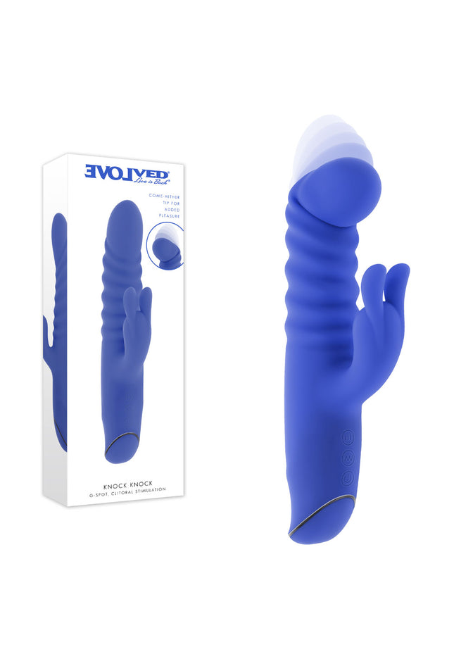 Evolved KNOCK KNOCK - Purple 22.9 cm USB Rechargeable Rabbit Vibrator with Flicking Head