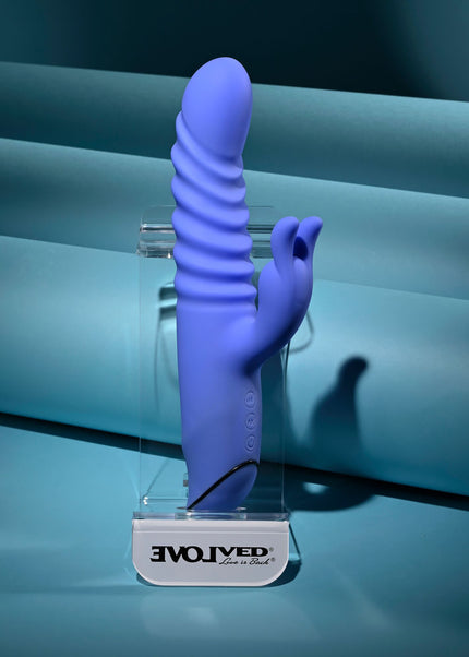 Evolved KNOCK KNOCK - Purple 22.9 cm USB Rechargeable Rabbit Vibrator with Flicking Head