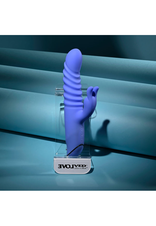 Evolved KNOCK KNOCK - Purple 22.9 cm USB Rechargeable Rabbit Vibrator with Flicking Head