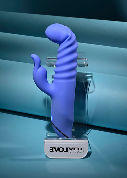 Evolved KNOCK KNOCK - Purple 22.9 cm USB Rechargeable Rabbit Vibrator with Flicking Head